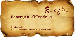 Remenyik Árpád névjegykártya