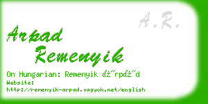 arpad remenyik business card